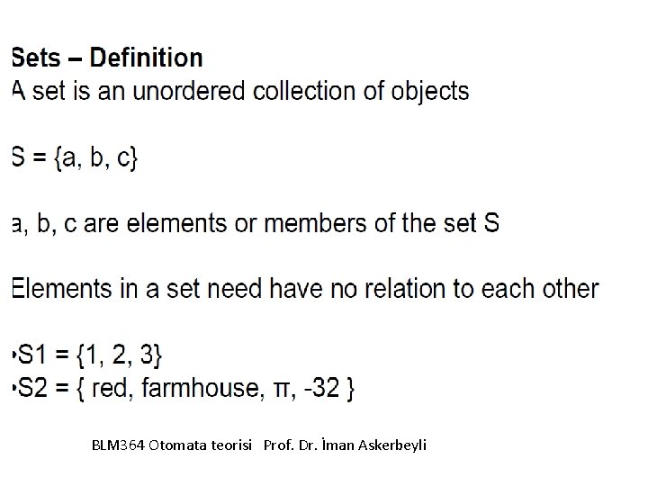 BLM 364 Otomata teorisi Prof. Dr. İman Askerbeyli 
