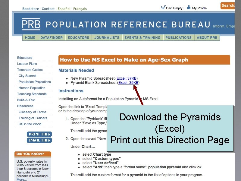 Download the Pyramids (Excel) Print out this Direction Page 