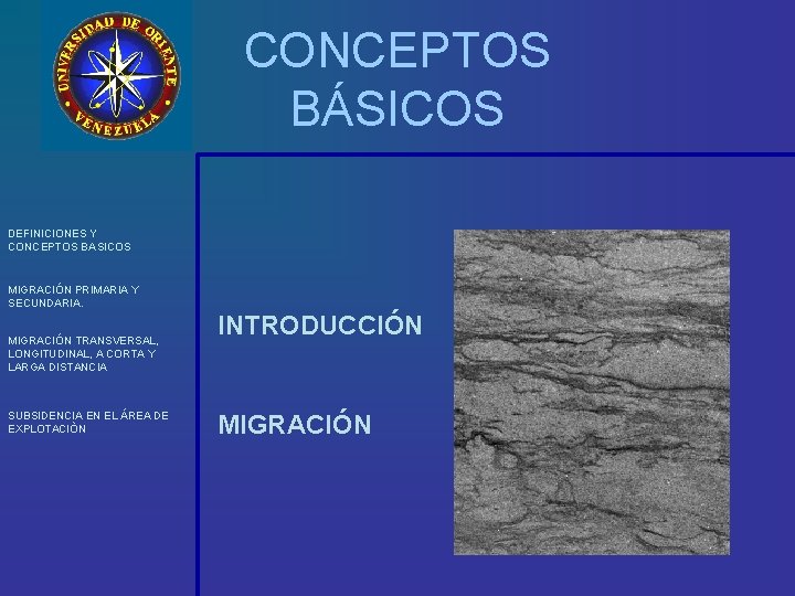 CONCEPTOS BÁSICOS DEFINICIONES Y CONCEPTOS BASICOS MIGRACIÓN PRIMARIA Y SECUNDARIA. MIGRACIÓN TRANSVERSAL, LONGITUDINAL, A