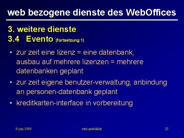 web bezogene dienste des Web. Offices 3. weitere dienste 3. 4 Evento (fortsetzung 1)