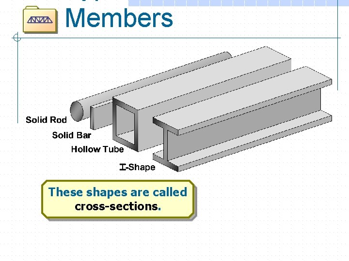 Members These shapes are called cross-sections. 
