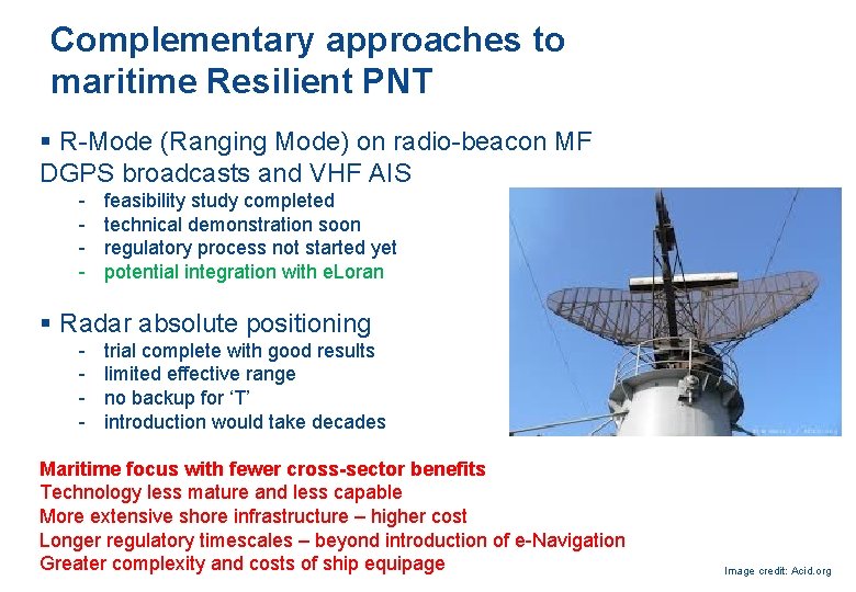 Complementary approaches to maritime Resilient PNT § R-Mode (Ranging Mode) on radio-beacon MF DGPS