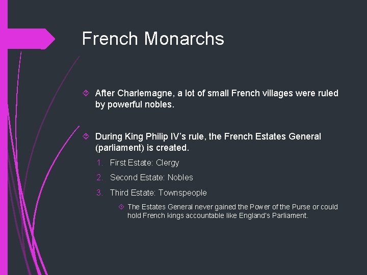 French Monarchs After Charlemagne, a lot of small French villages were ruled by powerful
