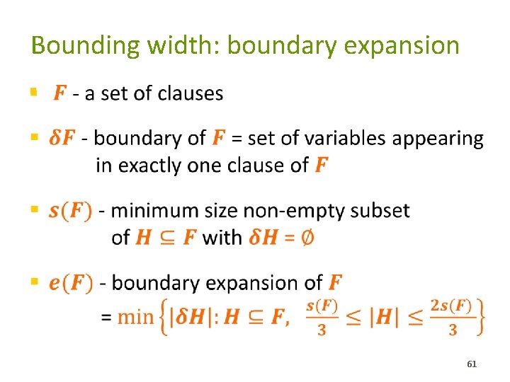 Bounding width: boundary expansion § 61 