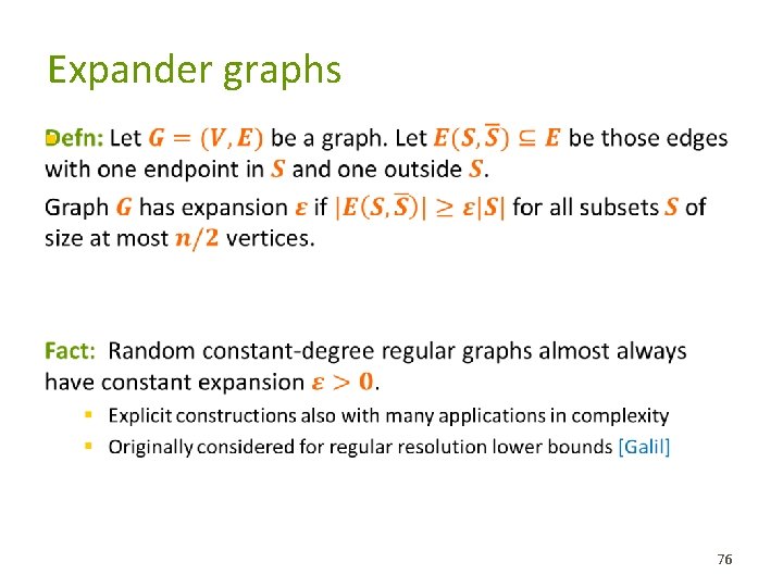 Expander graphs § 76 