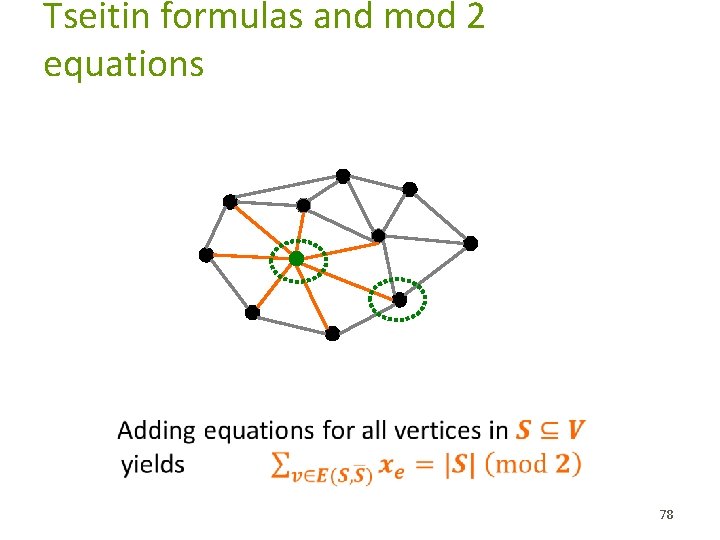 Tseitin formulas and mod 2 equations � 78 