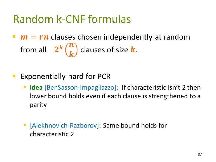 Random k-CNF formulas § 87 