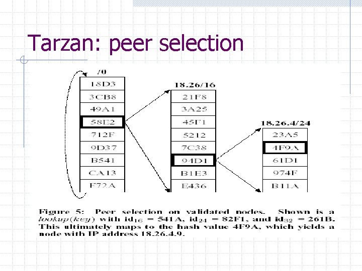 Tarzan: peer selection 