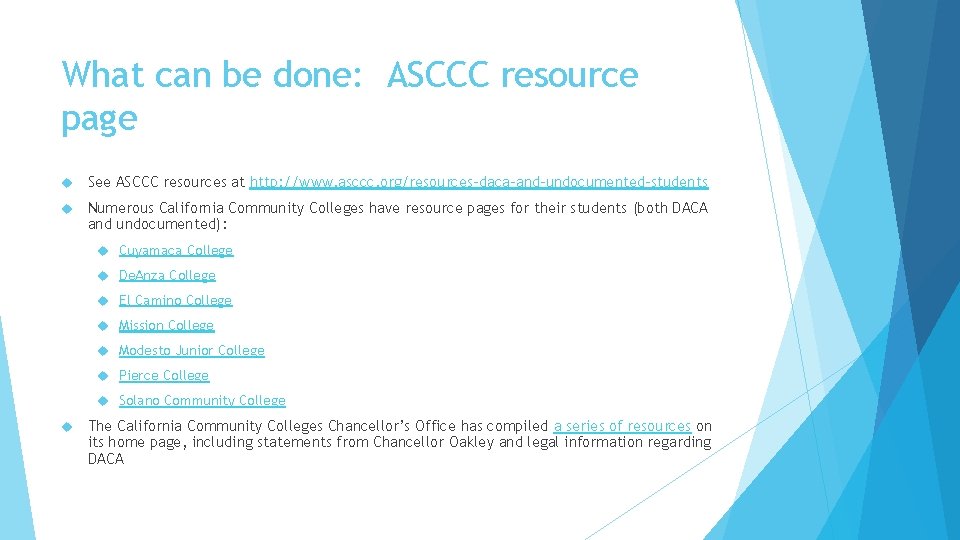 What can be done: ASCCC resource page See ASCCC resources at http: //www. asccc.