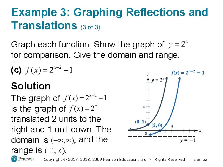Example 3: Graphing Reflections and Translations (3 of 3) Graph each function. Show the