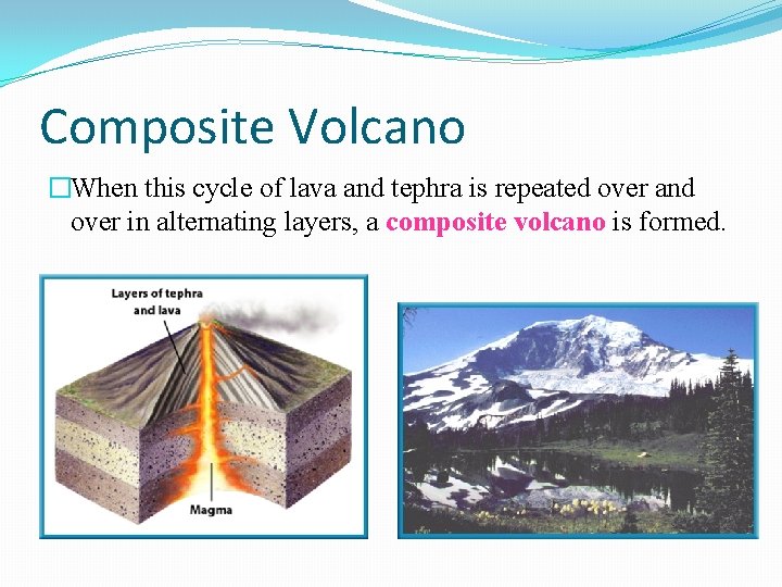 Composite Volcano �When this cycle of lava and tephra is repeated over and over