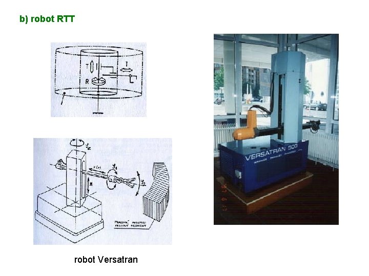 b) robot RTT robot Versatran 