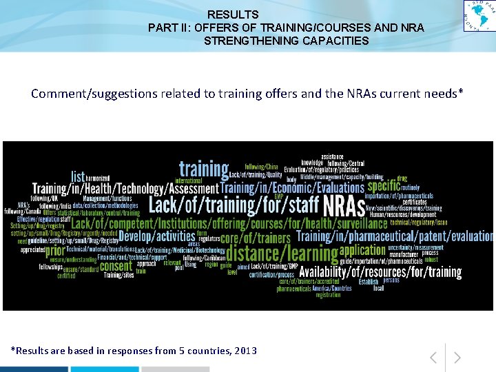 RESULTS PART II: OFFERS OF TRAINING/COURSES AND NRA STRENGTHENING CAPACITIES Comment/suggestions related to training