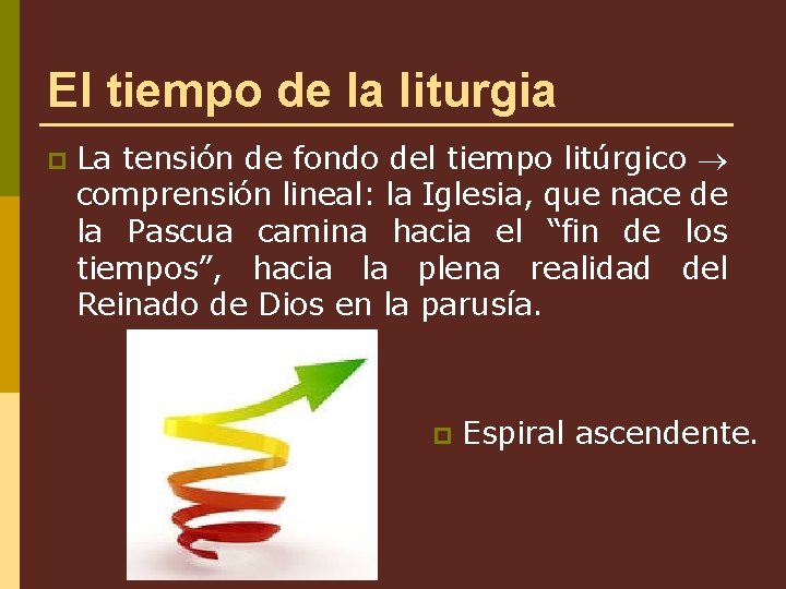 El tiempo de la liturgia p La tensión de fondo del tiempo litúrgico comprensión