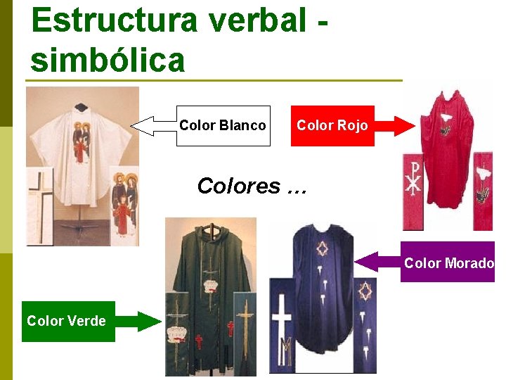 Estructura verbal simbólica Color Blanco Color Rojo Colores … Color Morado Color Verde 