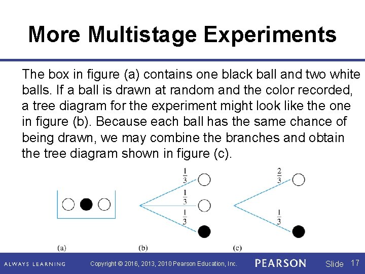 More Multistage Experiments The box in figure (a) contains one black ball and two More Multistage Experiments The box in figure (a) contains one black ball and two