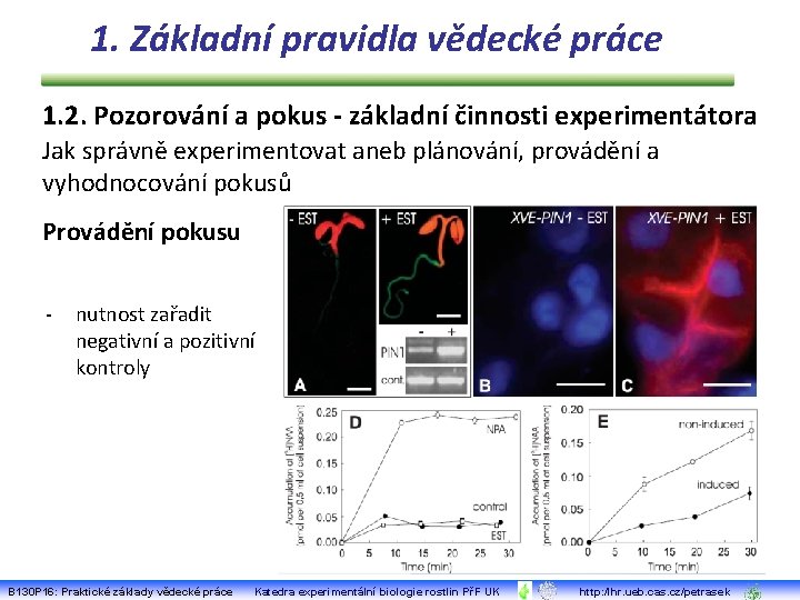 1. Základní pravidla vědecké práce 1. 2. Pozorování a pokus - základní činnosti experimentátora