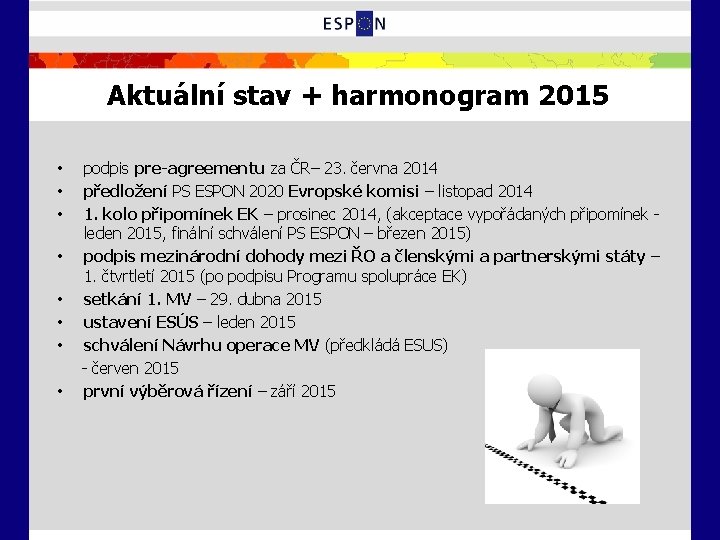 Aktuální stav + harmonogram 2015 • • podpis pre-agreementu za ČR– 23. června 2014