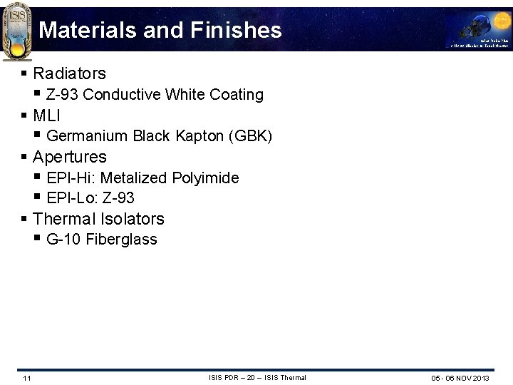 Materials and Finishes Solar Probe Plus A NASA Mission to Touch the Sun §