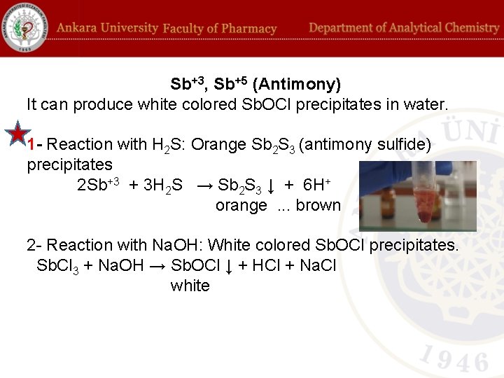 Sb+3, Sb+5 (Antimony) It can produce white colored Sb. OCl precipitates in water. 1