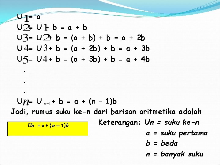 U U U = = = a U U + b = a +