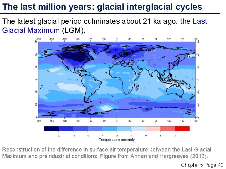 The last million years: glacial interglacial cycles The latest glacial period culminates about 21