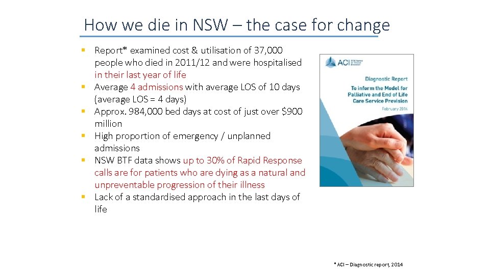 How we die in NSW – the case for change § Report* examined cost