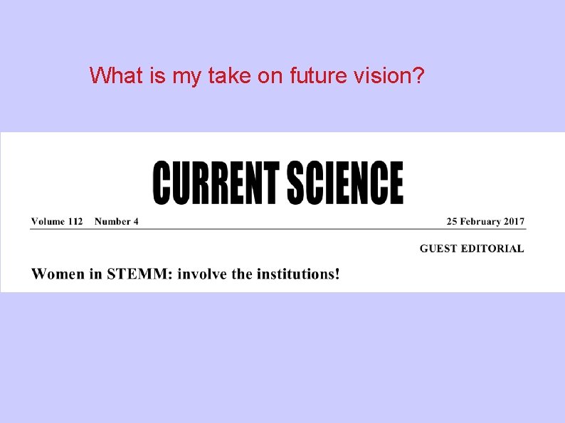 What is my take on future vision? 