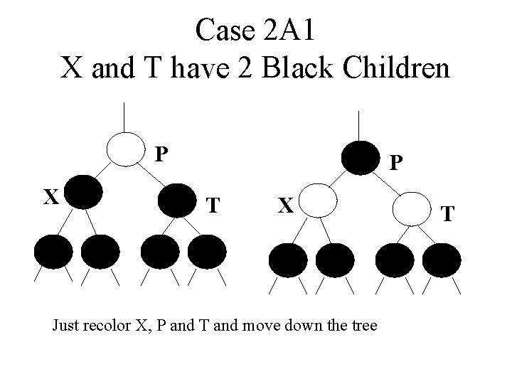 Case 2 A 1 X and T have 2 Black Children P X P