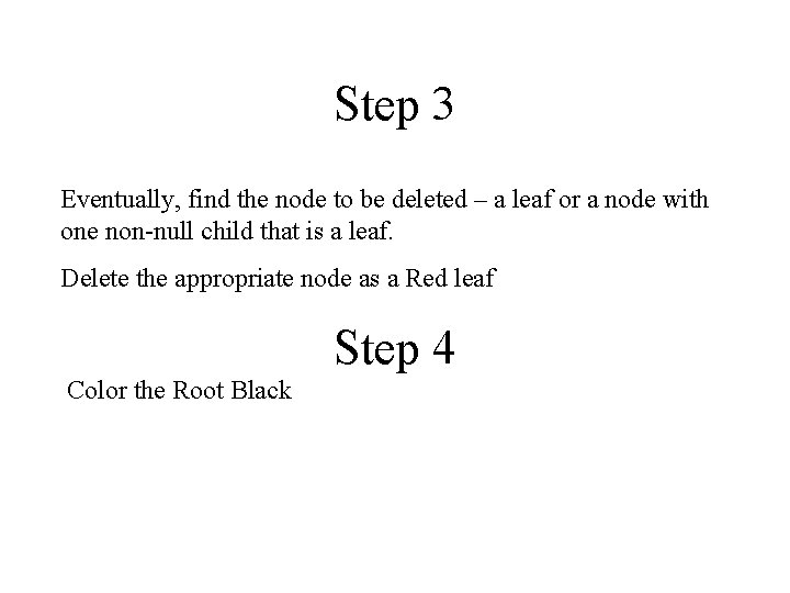 Step 3 Eventually, find the node to be deleted – a leaf or a
