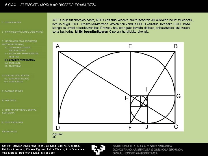 6. GAIA ELEMENTU MODULAR BIDEZKO ERAIKUNTZA 1. DESKRIBAPENA 2. TIPIFIKAZIOATIK MODULAZIORANTZ ABCD laukizuzenarekin hasiz,