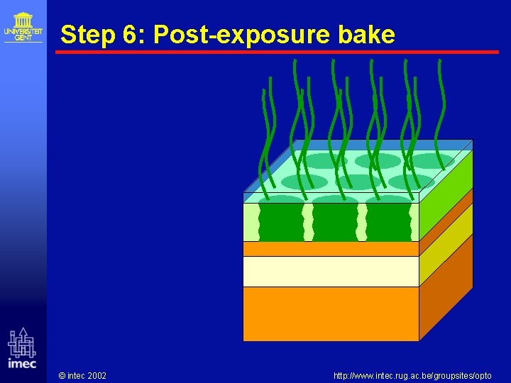 Step 6: Post-exposure bake © intec 2002 http: //www. intec. rug. ac. be/groupsites/opto 