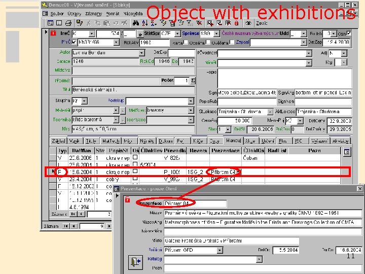 Object with exhibitions 11 