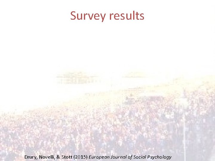 Survey results Drury, Novelli, & Stott (2015) European Journal of Social Psychology 