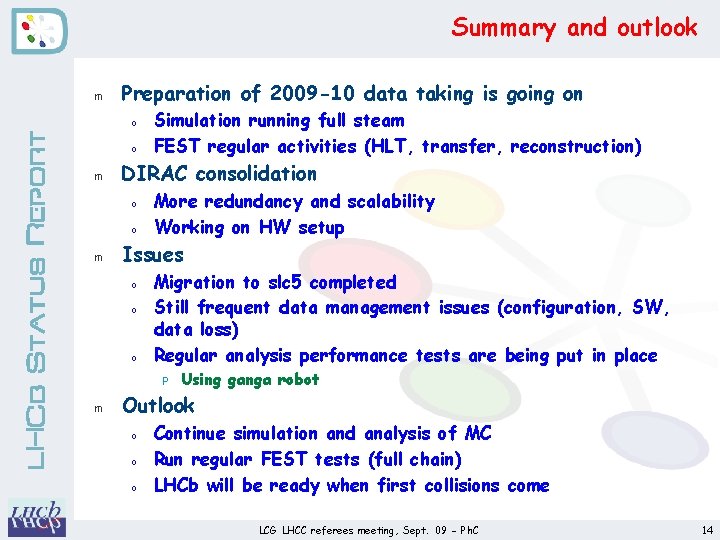 Summary and outlook m Preparation of 2009 -10 data taking is going on LHCb