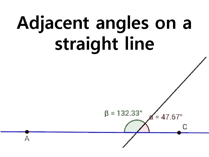 Adjacent angles on a straight line 