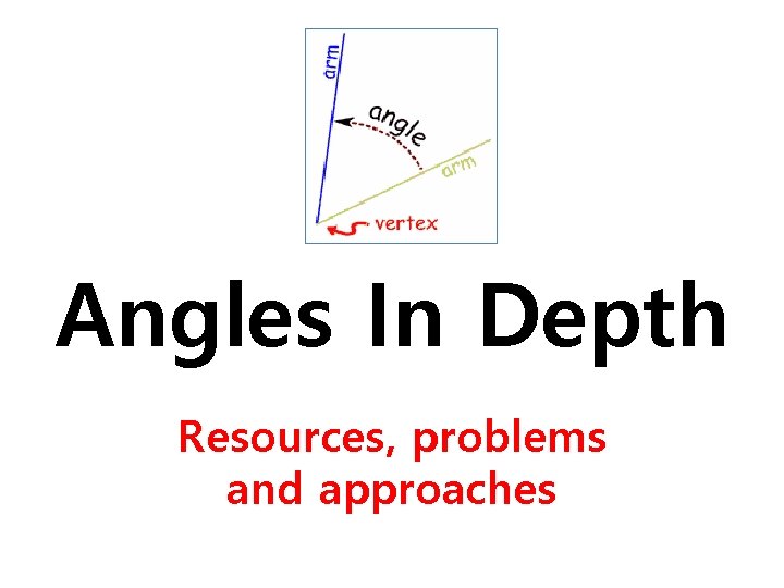 Angles In Depth Resources, problems and approaches 