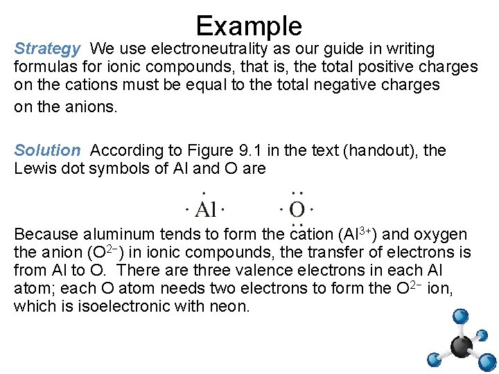 Example Strategy We use electroneutrality as our guide in writing formulas for ionic compounds,