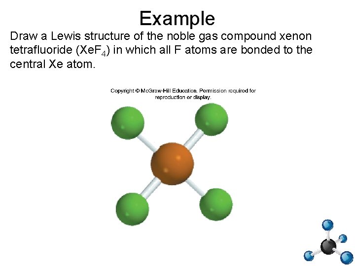 Example Draw a Lewis structure of the noble gas compound xenon tetrafluoride (Xe. F