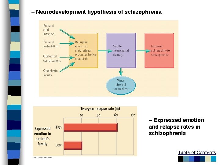 – Neurodevelopment hypothesis of schizophrenia – Expressed emotion and relapse rates in schizophrenia Table