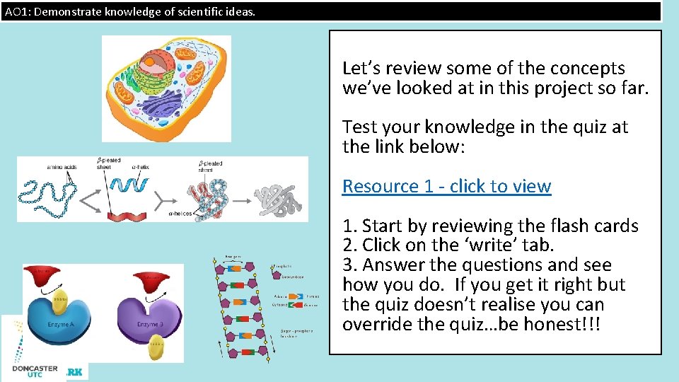 AO 1: Demonstrate knowledge of scientific ideas. Let’s review some of the concepts we’ve