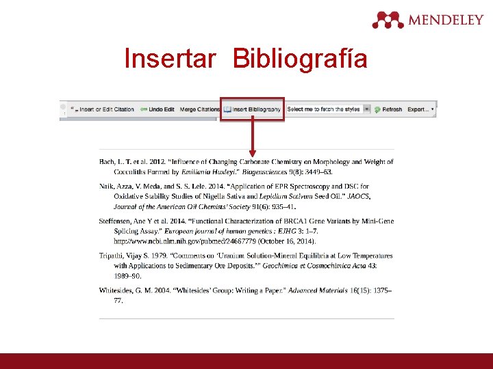 Insertar Bibliografía 