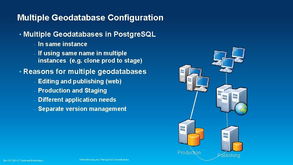 Multiple Geodatabase Configuration • Multiple Geodatabases in Postgre. SQL In same instance - If Multiple Geodatabase Configuration • Multiple Geodatabases in Postgre. SQL In same instance - If