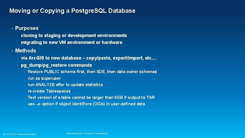 Moving or Copying a Postgre. SQL Database • • Purposes - cloning to staging Moving or Copying a Postgre. SQL Database • • Purposes - cloning to staging