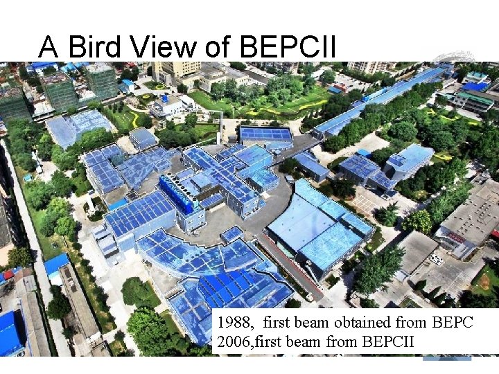A Bird View of BEPCII 1988, first beam obtained from BEPC 2006, first beam