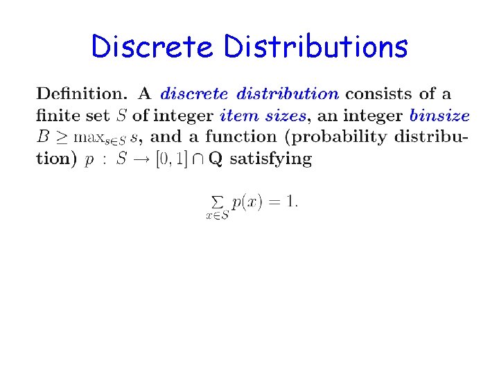 Discrete Distributions 