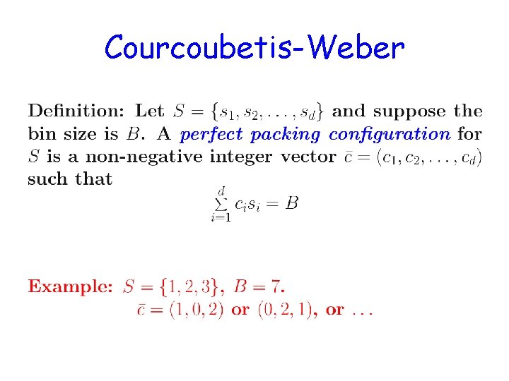 Courcoubetis-Weber 