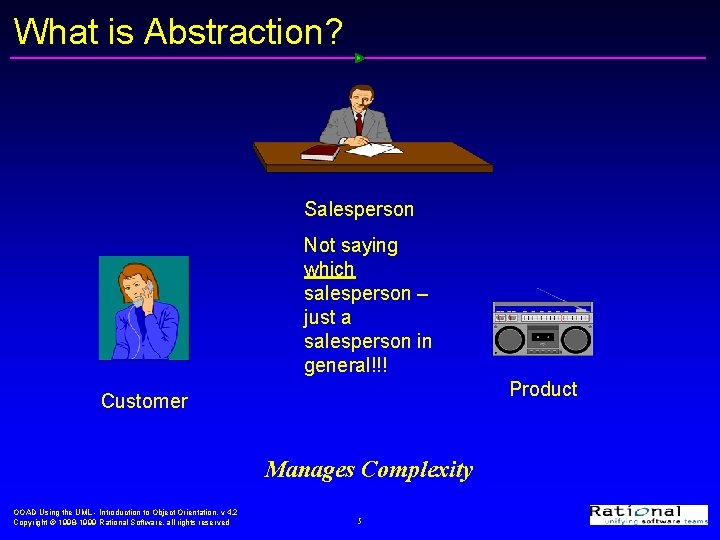 What is Abstraction? Salesperson Not saying which salesperson – just a salesperson in general!!!