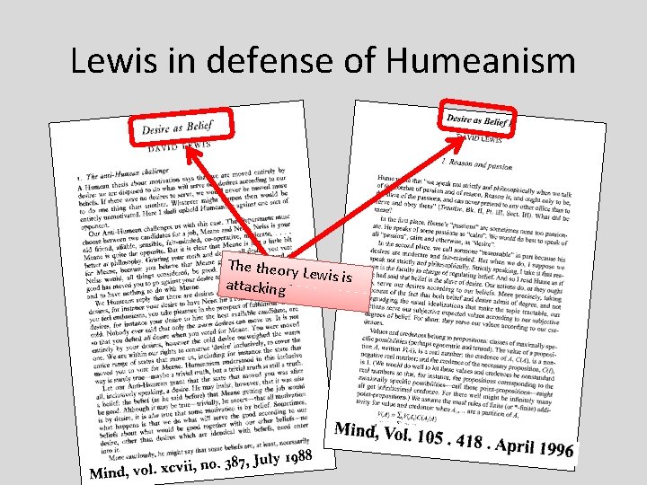 Lewis in defense of Humeanism The theory Lewis is attacking 