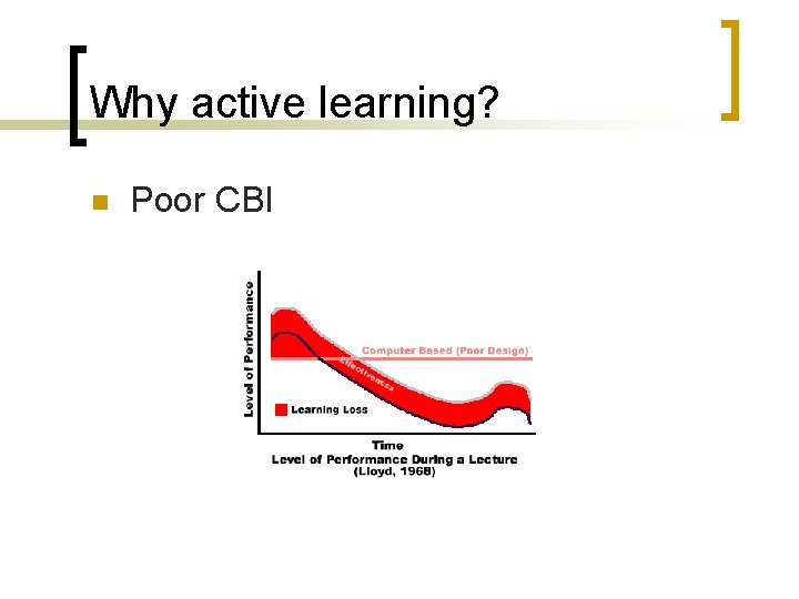 Why active learning? n Poor CBI 